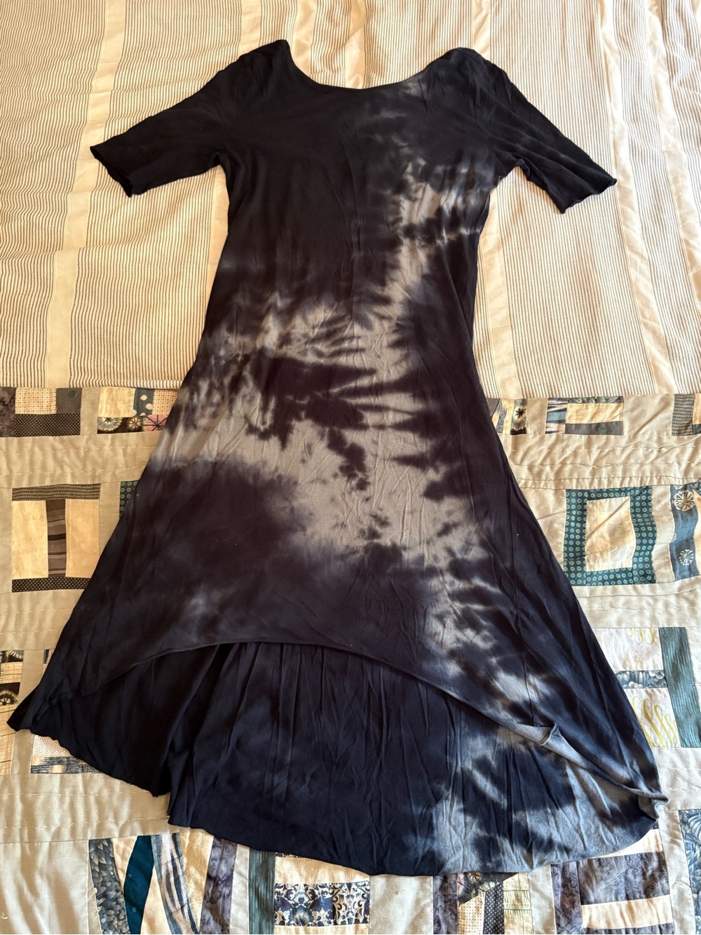 Early Black Crane Tie Dye Dress